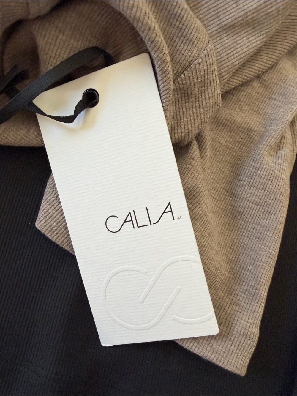 CALIA Ribbed Crewneck Tee Trio - Black, Heather Gray, Taupe - Picture 5 of 11